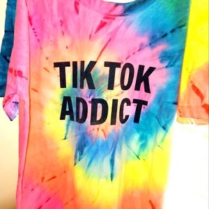 Kids Tik Tok Addict Tie Dyed T-shirt
